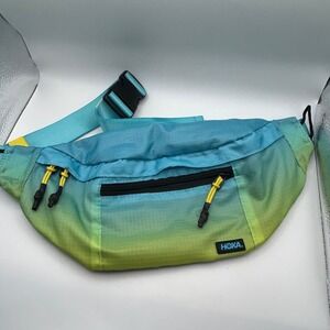 Hoka Ombre Blue Green Lightweight Waist Pack Fanny Bag Adjustable Zipper Pockets